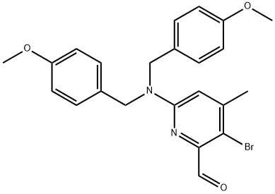 6-(双(4-甲氧基苄基)氨基)-3-溴-4-甲基吡啶甲醛 结构式