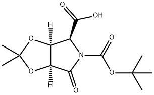 (3AS,4S,6AS)-5-(叔丁氧基羰基)-2,2-二甲基-6-氧代四氢-4H-[1,3]二氧杂环戊烯并[4,5-C]吡咯-4-羧酸 结构式