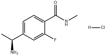 4-[(1S)-1-氨乙基]-2-氟-N-甲基-苯甲酰胺盐酸盐(1:1) 结构式