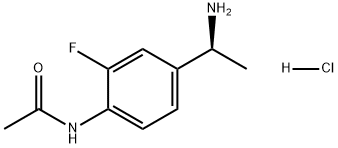 N-[4-[(1S)-1-氨乙基]-2-氟苯基]-乙酰胺盐酸盐(1:1) 结构式