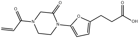 5-[2-Oxo-4-(1-oxo-2-propen-1-yl)-1-piperazinyl]-2-furanpropanoic acid 结构式