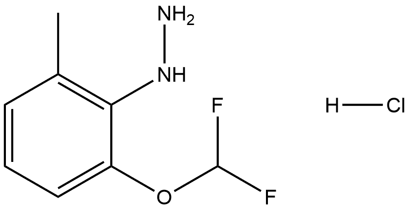 (2-(difluoromethoxy)-6-methylphenyl)hydrazine hydrochloride 结构式