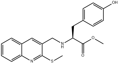 N-[[2-(Methylthio)-3-quinolinyl]methyl]-L-tyrosine methyl ester 结构式