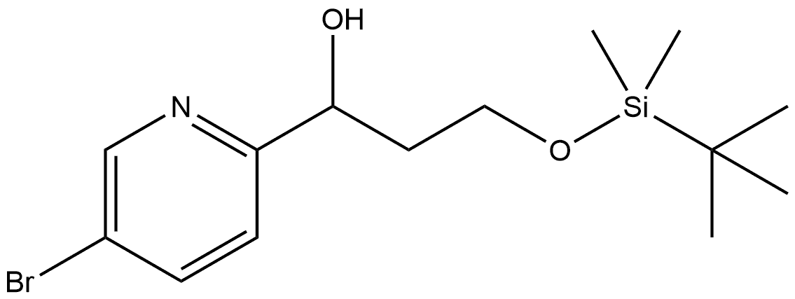 1-(5-溴吡啶-2-基)-3-((叔丁基二甲基甲硅烷基)氧基)丙-1-醇 结构式