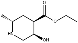 Ethyl (2R,4R,5R)-5-hydroxy-2-methyl-4-piperidinecarboxylate 结构式