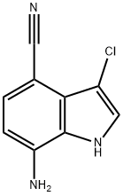 7-氨基-3-氯-1H-吲哚-4-腈 结构式