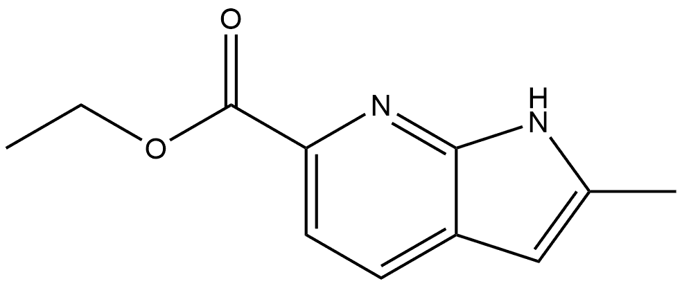 2-甲基-1H-吡咯并[2,3-B]吡啶-6-甲酸乙酯 结构式