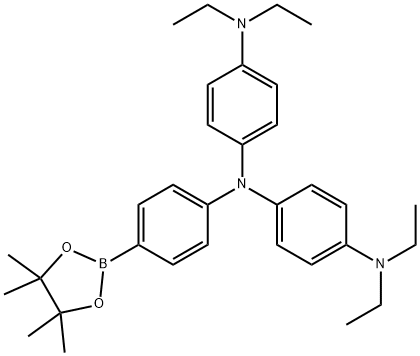 1,4-BENZENEDIAMINE, N1-[4-(DIETHYLAMINO)PHENYL]-N4,N4-DIETHYL-N1-[4-(4,4,5,5-TETRAMETHYL-1,3,2-DIOXABOROLAN-2-YL)PHENYL]- 结构式