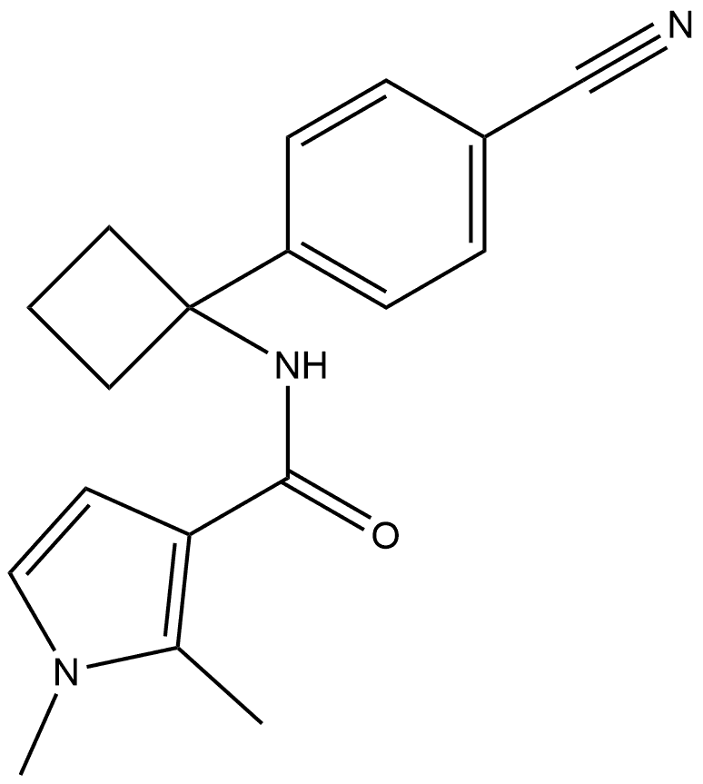 N-(1-(4-氰基苯基)环丁基)-1,2-二甲基-1H-吡咯-3-甲酰胺 结构式