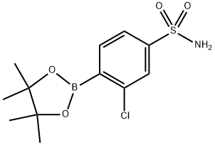 3-氯-4-(4,4,5,5-四甲基-1,3,2-二氧杂硼烷-2-基)苯磺酰胺 结构式