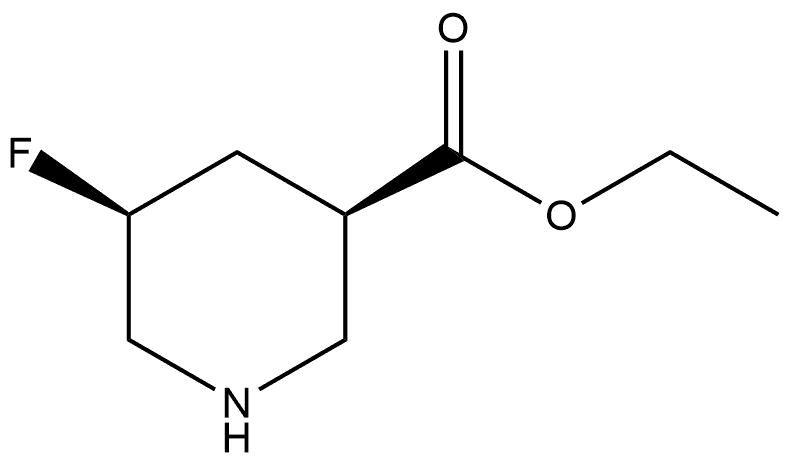 rel-Ethyl (3R,5S)-5-fluoro-3-piperidinecarboxylate 结构式