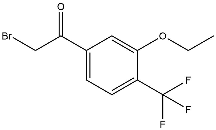 2-Bromo-1-[3-ethoxy-4-(trifluoromethyl)phenyl]ethanone 结构式