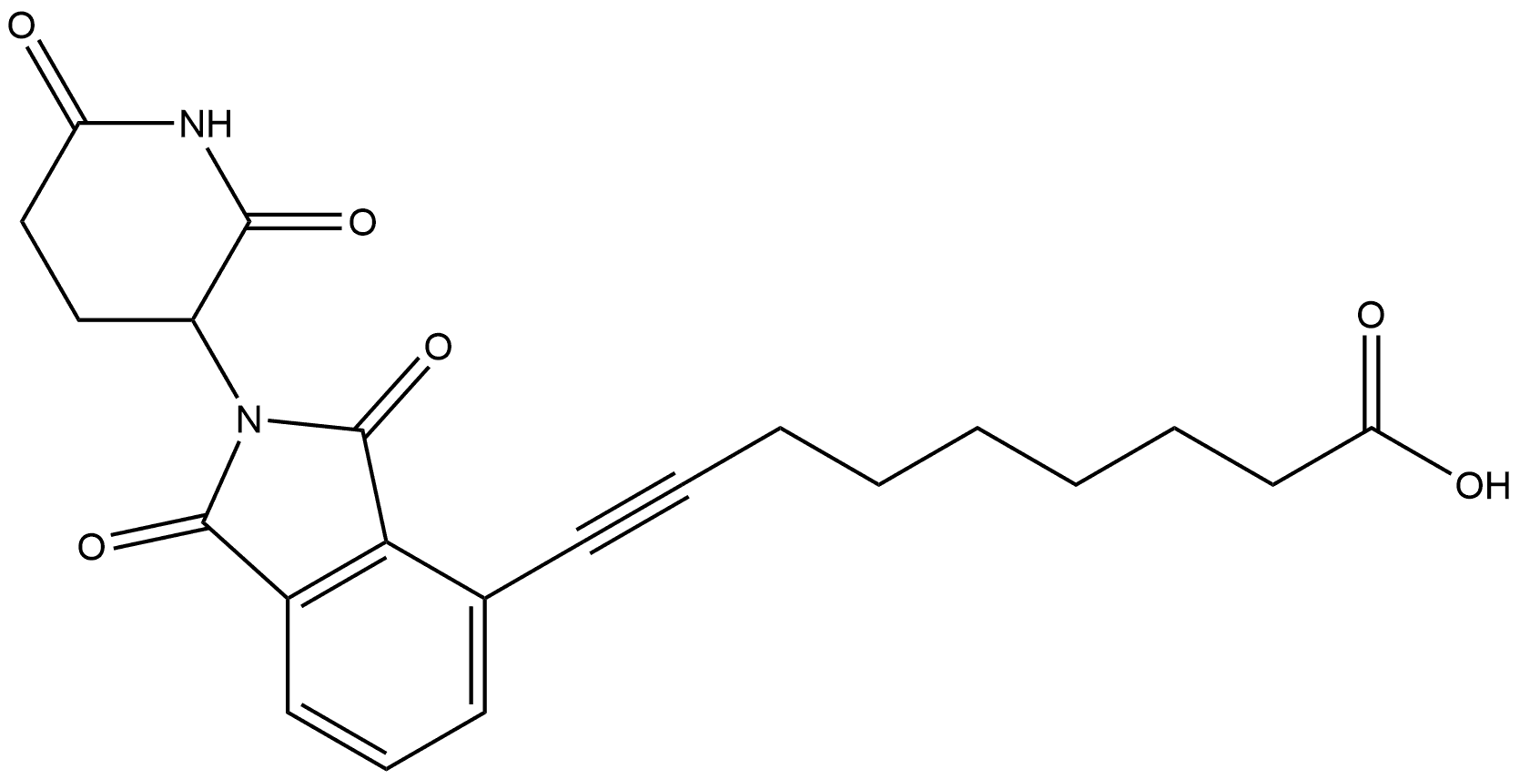 9-[2-(2,6-Dioxo-3-piperidinyl)-2,3-dihydro-1,3-dioxo-1H-isoindol-4-yl]-8-nonynoic acid (ACI) 结构式