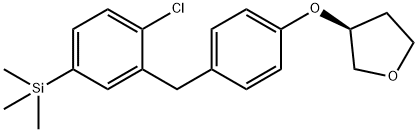 Furan, 3-[4-[[2-chloro-5-(trimethylsilyl)phenyl]methyl]phenoxy]tetrahydro-, (3S)- 结构式