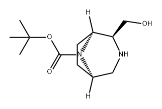 (1S,2S,5R)-2-(羟甲基)-3,8-二氮杂双环[3.2.1]辛烷-8-羧酸叔丁酯 结构式