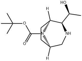 叔丁基(1S,2S,5R)-2-((S)-1-羟乙基)-3,8-二氮杂二环[3.2.1]辛烷-8-羧酸盐 结构式