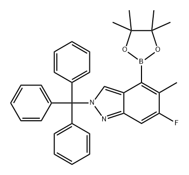 6-氟-5-甲基-4-(4,4,5,5-四甲基-1,3,2-二氧杂硼烷-2-基)-2-三甲基-吲唑 结构式