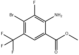 2-氨基-4-溴-3-氟-5-(三氟甲基)苯甲酸甲酯 结构式
