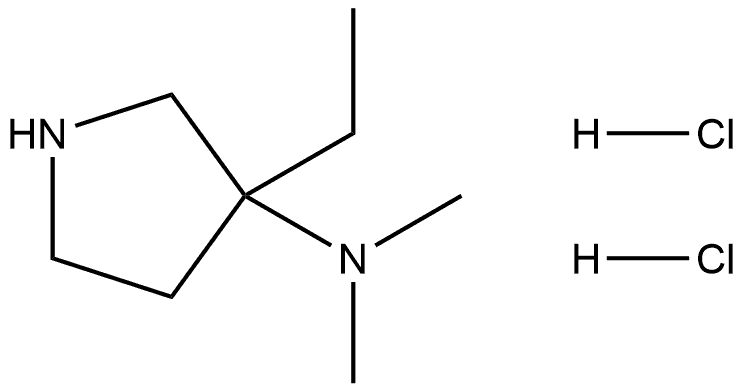 3-乙基-N,N-二甲基吡咯烷-3-胺盐酸盐 结构式