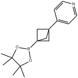4-(3-(4,4,5,5-四甲基-1,3,2-二氧硼杂环戊烷-2-基)双环[1.1.1]戊-1-基)吡啶 结构式