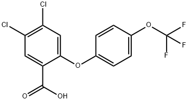 Benzoic acid, 4,5-dichloro-2-[4-(trifluoromethoxy)phenoxy]- 结构式