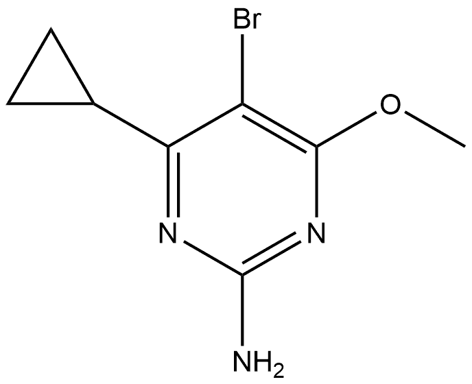 5-溴-4-环丙基-6-甲氧基嘧啶-2-胺 结构式