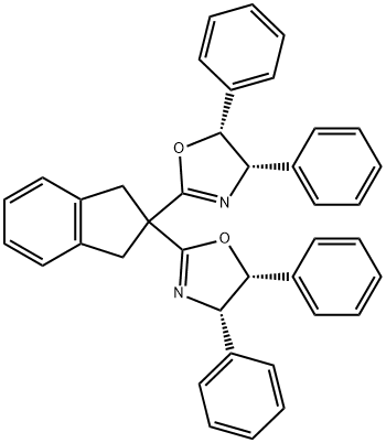 (4S,4'S,5R,5'R)-2,2'-(1,3-二氢-2H-茚满-2-亚烷基)双[4,5-二氢-4,5-二苯基噁唑 结构式