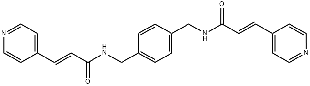 (2E,2'E)-N,N'-(1,4-亚苯基双(亚甲基))双(3-(吡啶-4-基)丙烯酰胺) 结构式