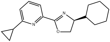 (S)-4-环己基-2-(6-环丙基吡啶-2-基)-4,5-二氢恶唑 结构式