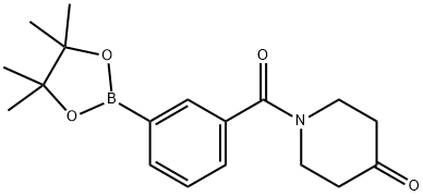 1-(3-(4,4,5,5-四甲基-1,3,2-二氧硼杂环戊烷-2-基)苯甲酰基)哌啶-4-酮 结构式