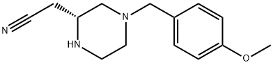 (R)-2-(4-(4-甲氧基苄基)哌嗪-2-基)乙腈 结构式