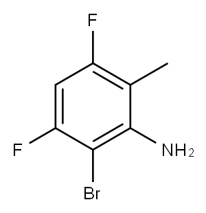 2-溴-3,5-二氟-6-甲基苯胺 结构式