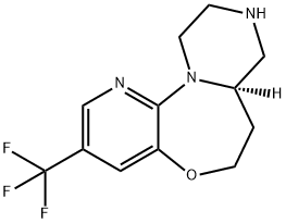 (R)-3-(三氟甲基)-7,7A8,9,10,11-六氢-6H-吡嗪并[1,2-D]吡啶并[3,2-B][1,4]噁泽平 结构式