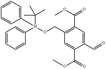 2-(((叔丁基二苯基甲硅烷基)氧基)甲基)-5-甲酰基对苯二甲酸二甲酯 结构式