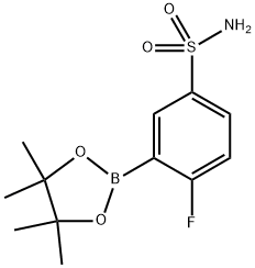4-氟-3-(4,4,5,5-四甲基-1,3,2-二氧杂硼烷-2-基)苯磺酰胺 结构式