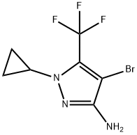 4-溴-1-环丙基-5-(三氟甲基)-1H-吡唑-3-胺 结构式