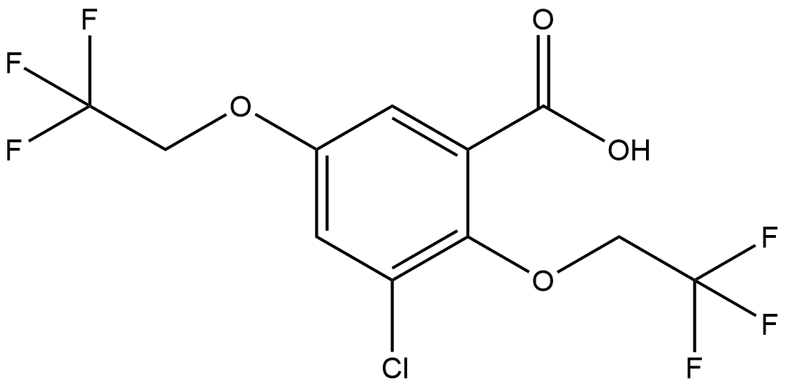 3-Chloro-2,5-bis(2,2,2-trifluoroethoxy)benzoic Acid 结构式