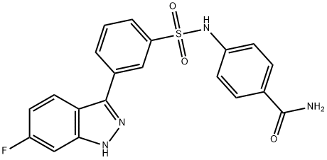 Benzamide, 4-[[[3-(6-fluoro-1H-indazol-3-yl)phenyl]sulfonyl]amino]- 结构式
