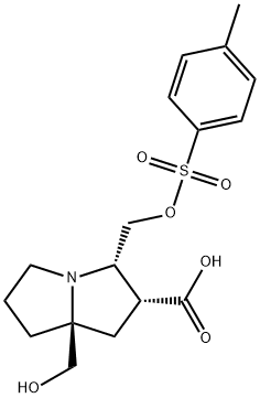 (2R,3S,7AS)-六氢-7A-(羟甲基)-3-[[[(4-甲基苯基)磺酰基]氧基]甲基]-1H-吡咯嗪-2-羧酸 结构式