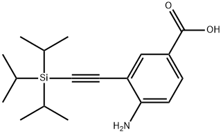 4-氨基-3-((三异丙基甲硅烷基)乙炔基)苯甲酸 结构式