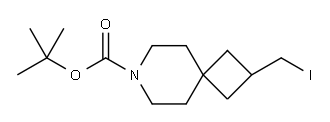 2-(碘甲基)-7-氮杂螺[3.5]壬烷-7-羧酸叔丁酯 结构式