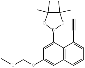 2-(8-乙炔基-3-(甲氧基甲氧基)萘-1-基)-4,4,5,5-四甲基-1,3,2-二氧代硼烷 结构式