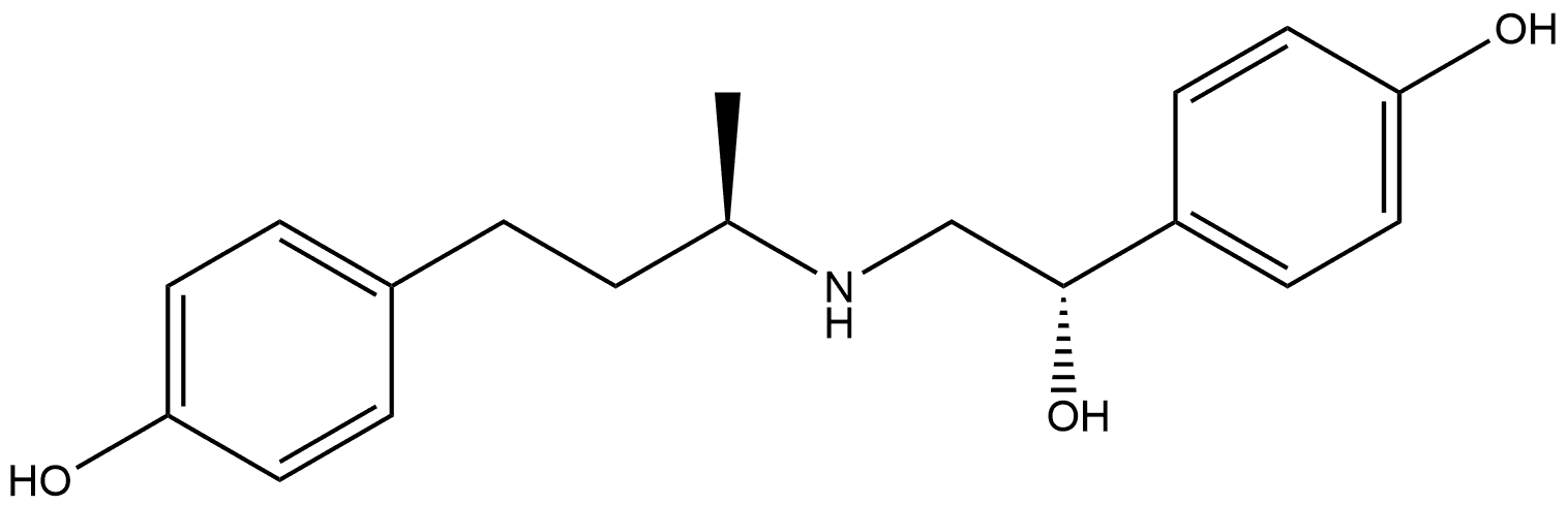 Benzenemethanol, 4-hydroxy-α-[[[(1R)-3-(4-hydroxyphenyl)-1-methylpropyl]amino]methyl]-, (αS)- 结构式