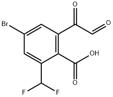 4-溴-2-(二氟甲基)-6-(2-氧代乙酰基)苯甲酸 结构式