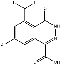 7-溴-5-(二氟甲基)-4-氧代-3,4-二氢酞嗪-1-羧酸 结构式