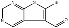 6-溴噻吩[2,3-D]嘧啶-5-甲醛 结构式