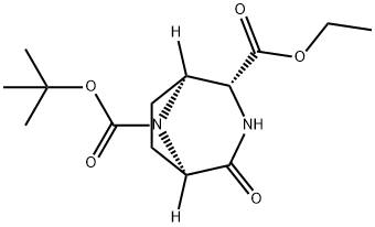 8-(叔丁基)2-乙基(1S,2R,5R)-4-氧代-3,8-二氮杂双环[3.2.1]辛烷-2,8-二羧酸酯 结构式