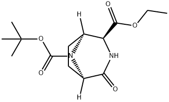 8-(1,1-二甲基乙基)2-乙基(1S,2S,5R)-4-氧代-3,8-二氮杂双环[3.2.1]辛烷-2.8-二羧酸酯 结构式
