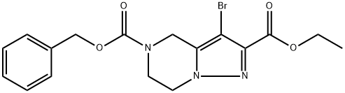 5-苄基-2-乙基3-溴-6,7-二氢吡唑并[1,5-A]吡嗪-2,5(4H)-二羧酸 结构式