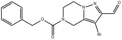 3-溴-2-甲酰基-6,7-二氢吡唑并[1,5-A]吡嗪-5(4H)-羧酸苄酯 结构式